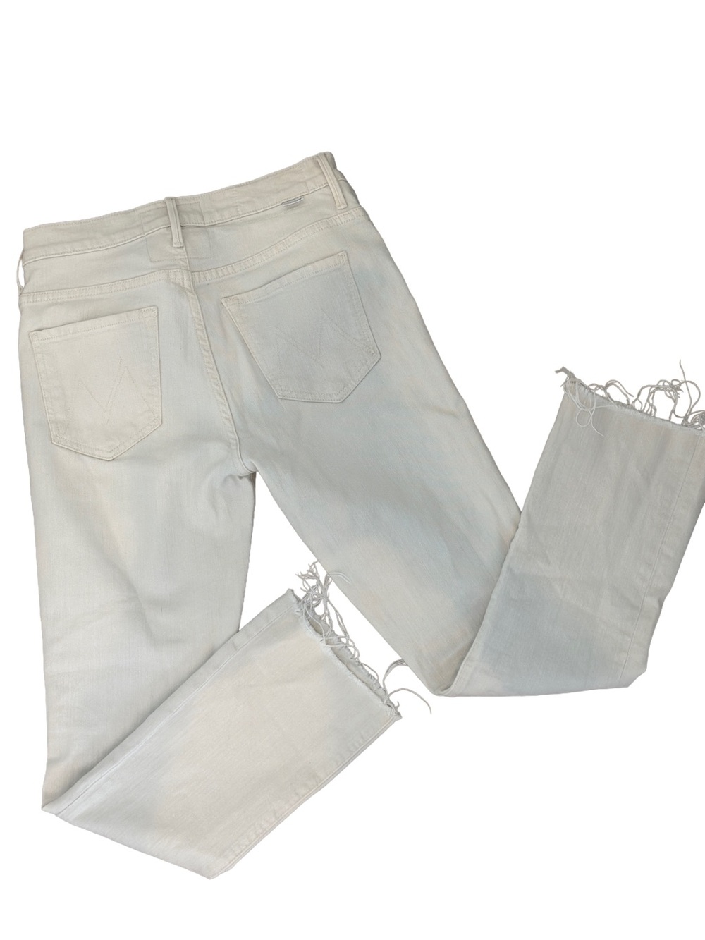 MOTHER Cream Cropped The Insider Fray Jeans Sz 28